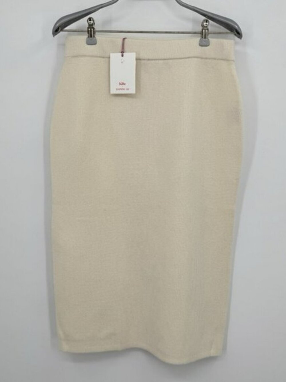 Kilte Collection 100% Washable Cashmere Ines Skirt size 1 S Midi Pencil Ivory